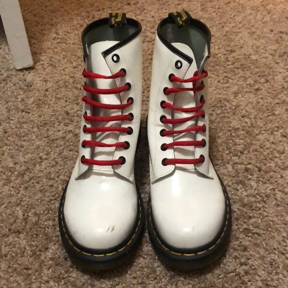 white patent leather doc martens